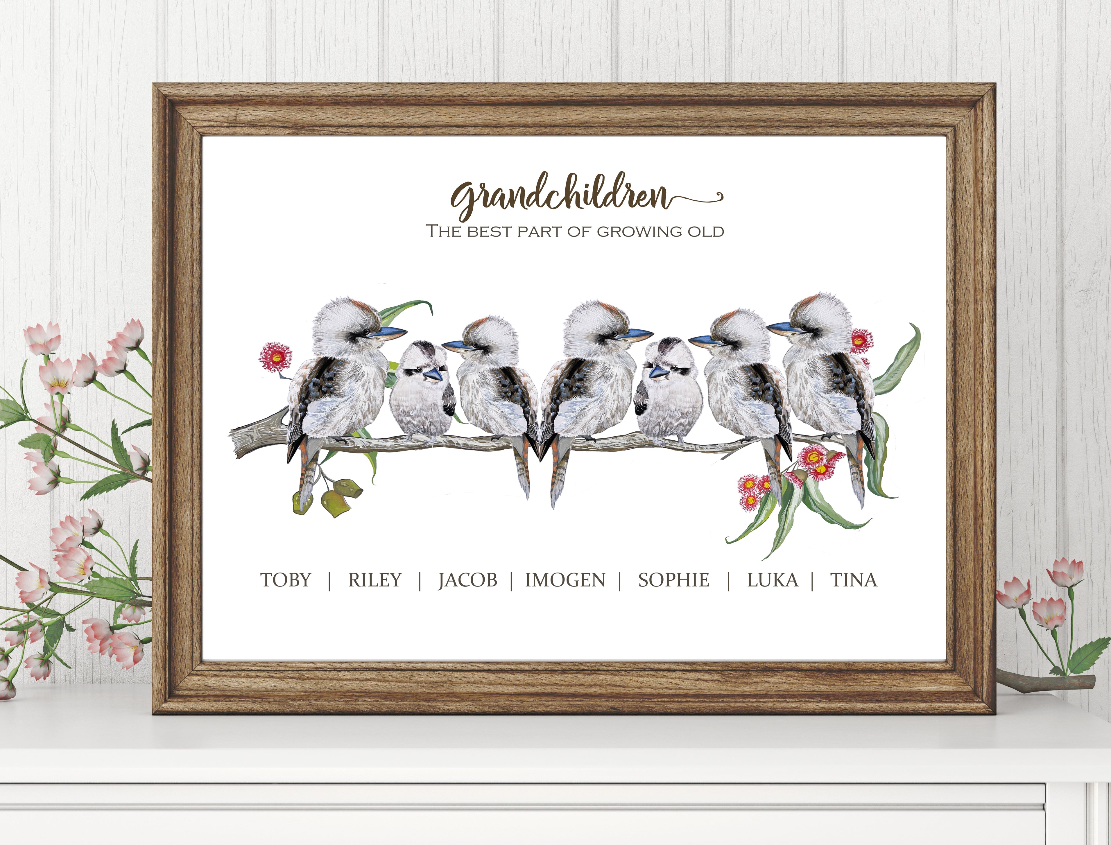 Personalised KOOKABURRA GRANDCHILDREN Prints