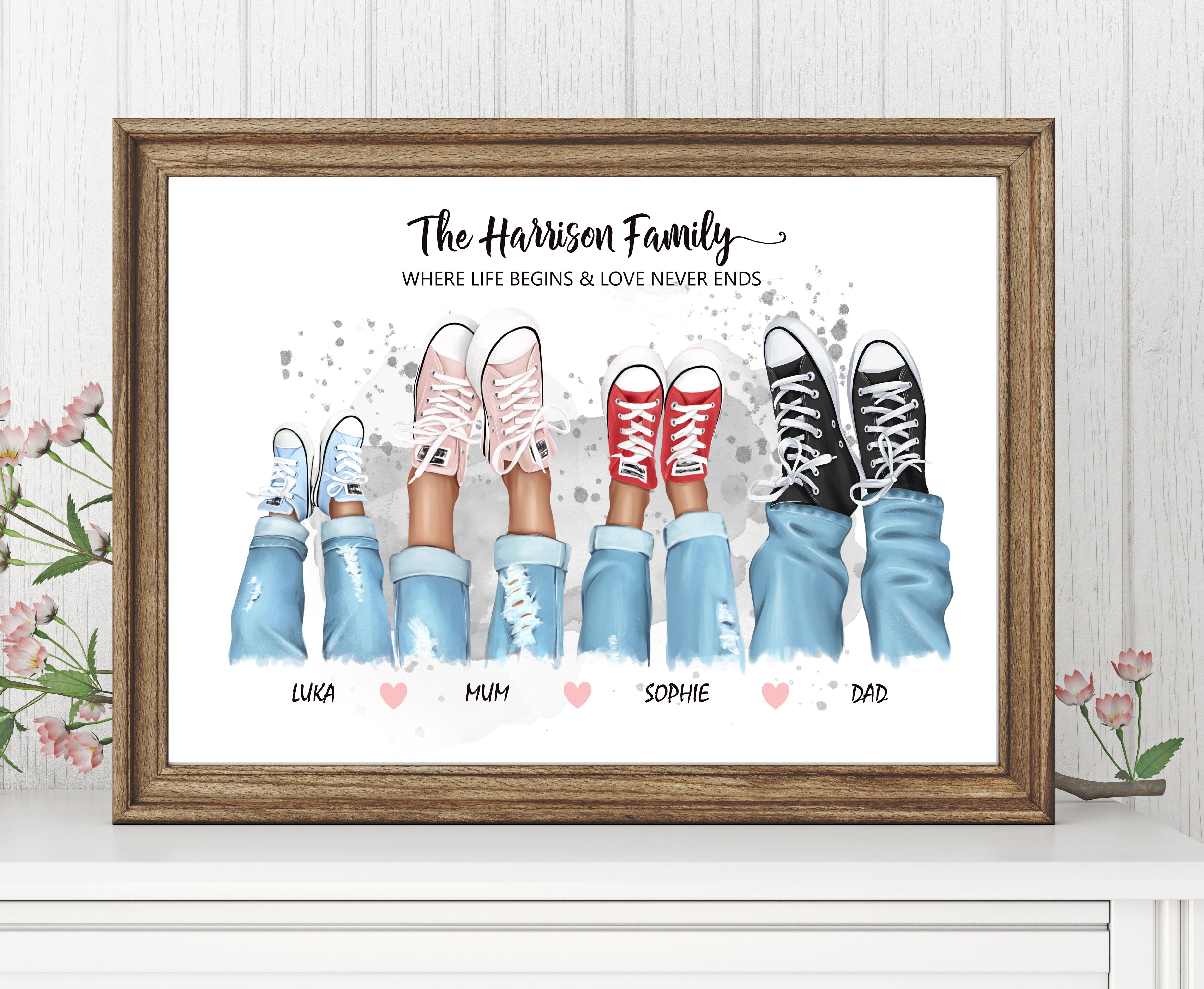 Personalised "FEET IN SNEAKERS" FAMILY Prints