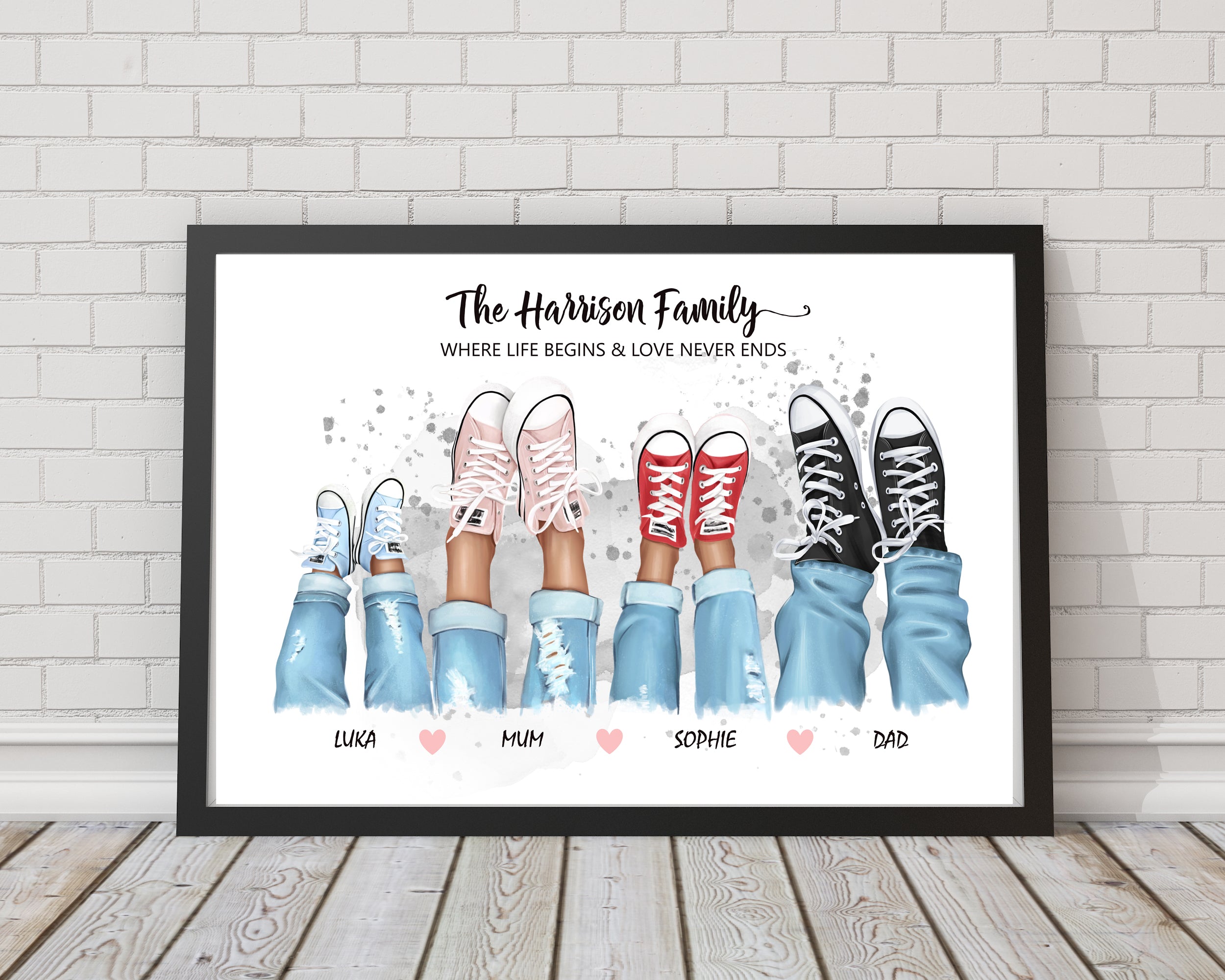 Personalised "FEET IN SNEAKERS" FAMILY Prints