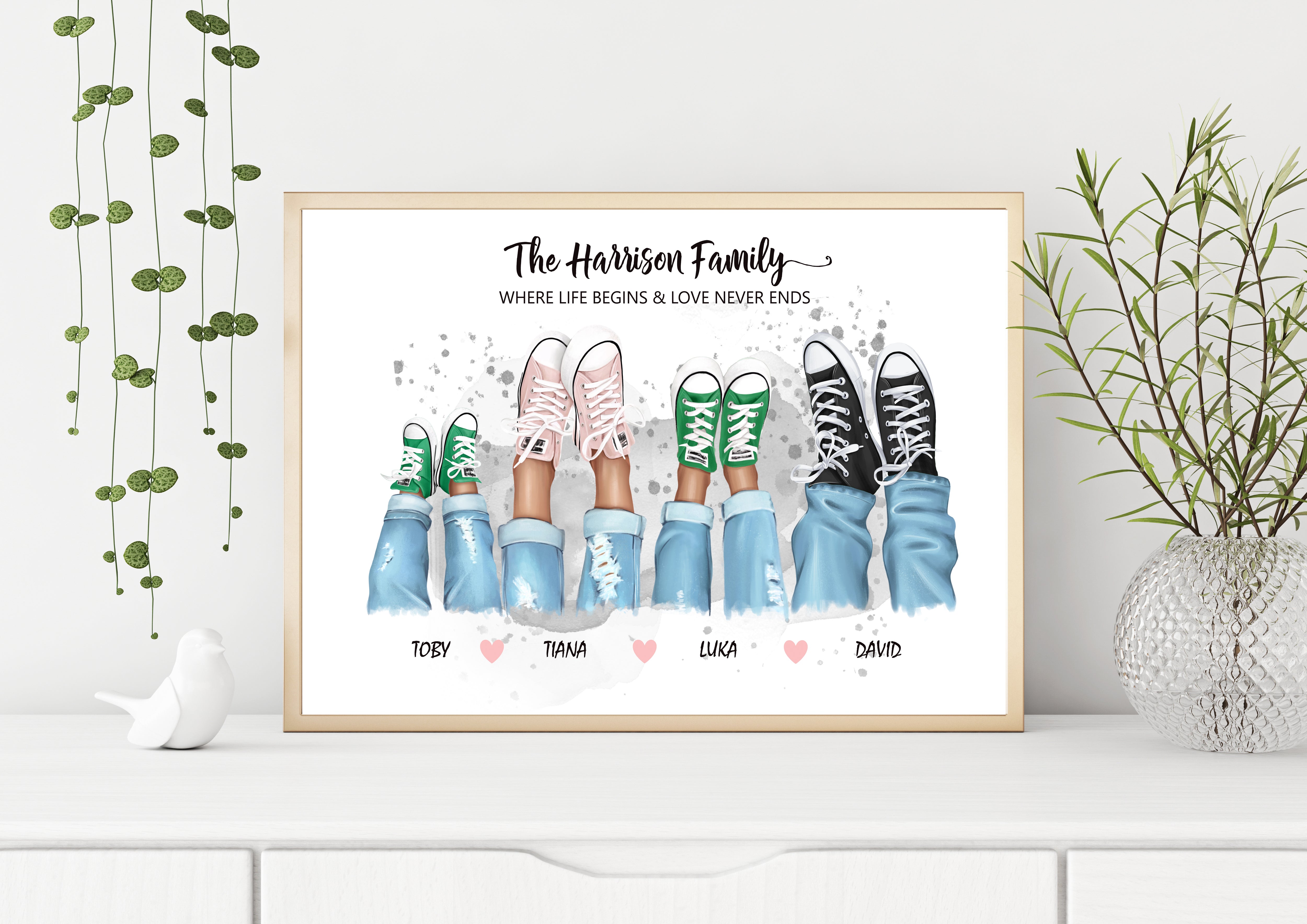 Personalised "FEET IN SNEAKERS" FAMILY Prints