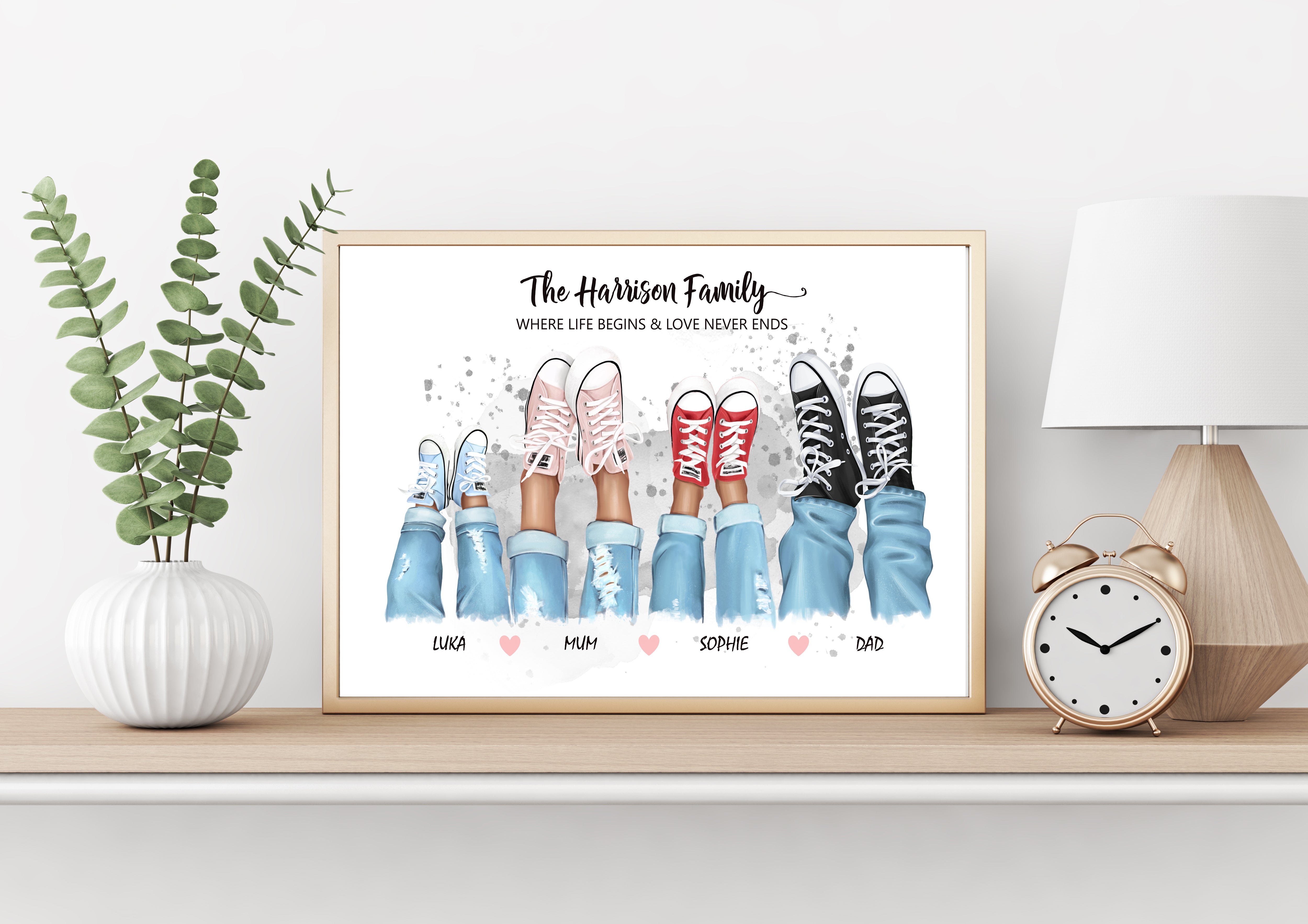 Personalised "FEET IN SNEAKERS" FAMILY Prints