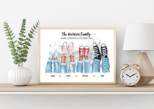 Personalised "FEET IN SNEAKERS" FAMILY Prints