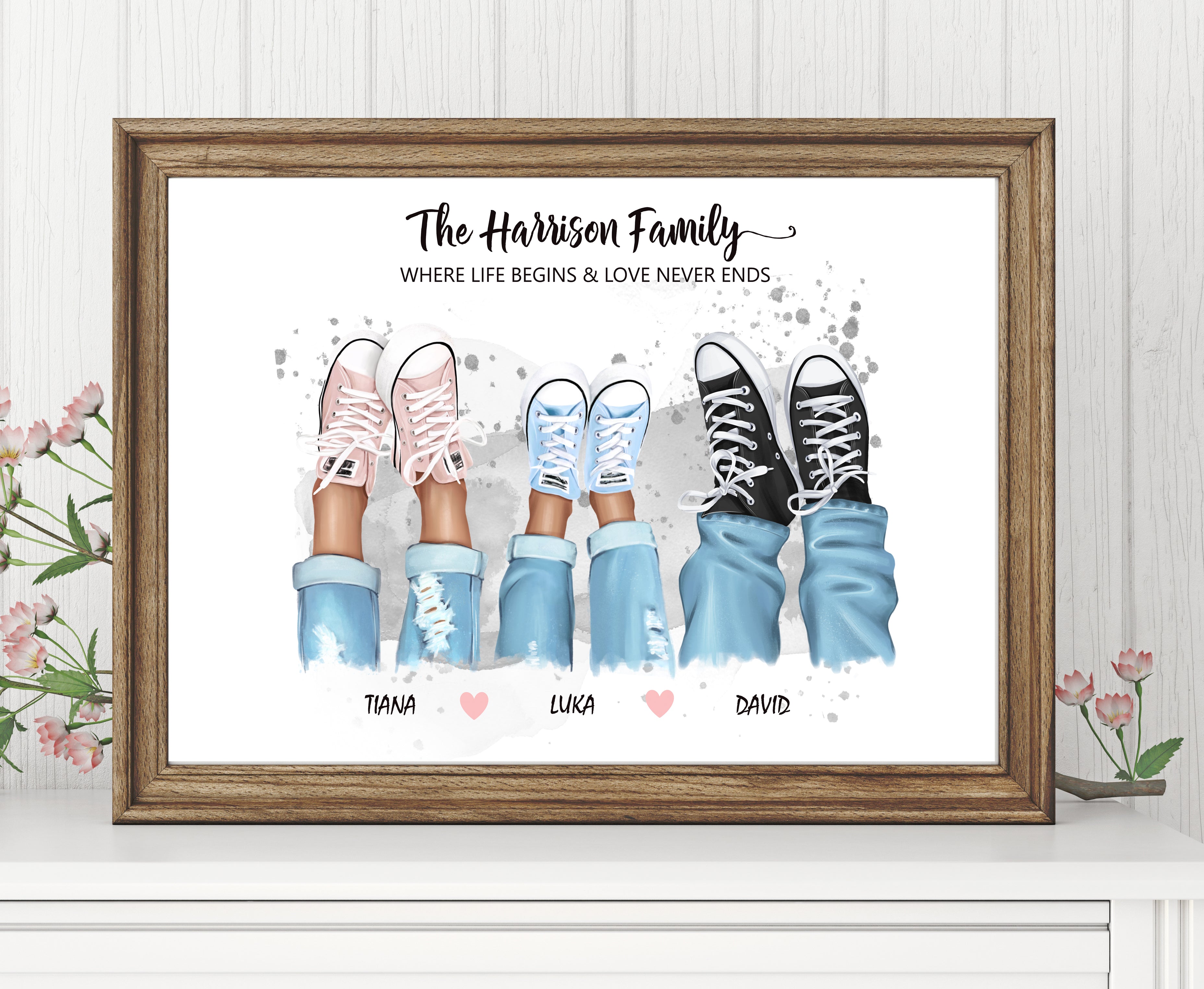 Personalised "FEET IN SNEAKERS" FAMILY Prints