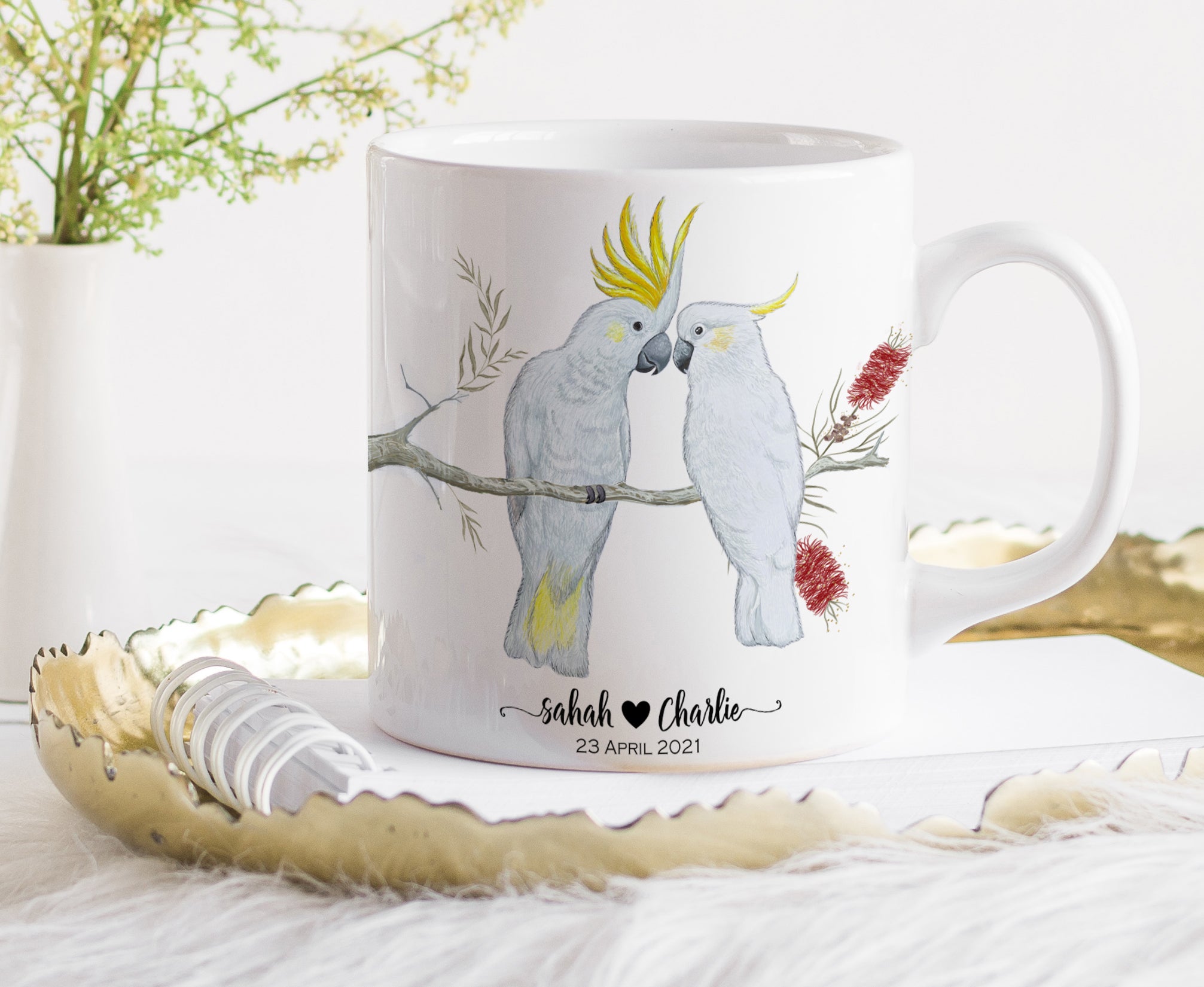 Personalised COCKATOO COUPLE Mug