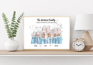 Personalised "FEET IN SNEAKERS" FAMILY Prints