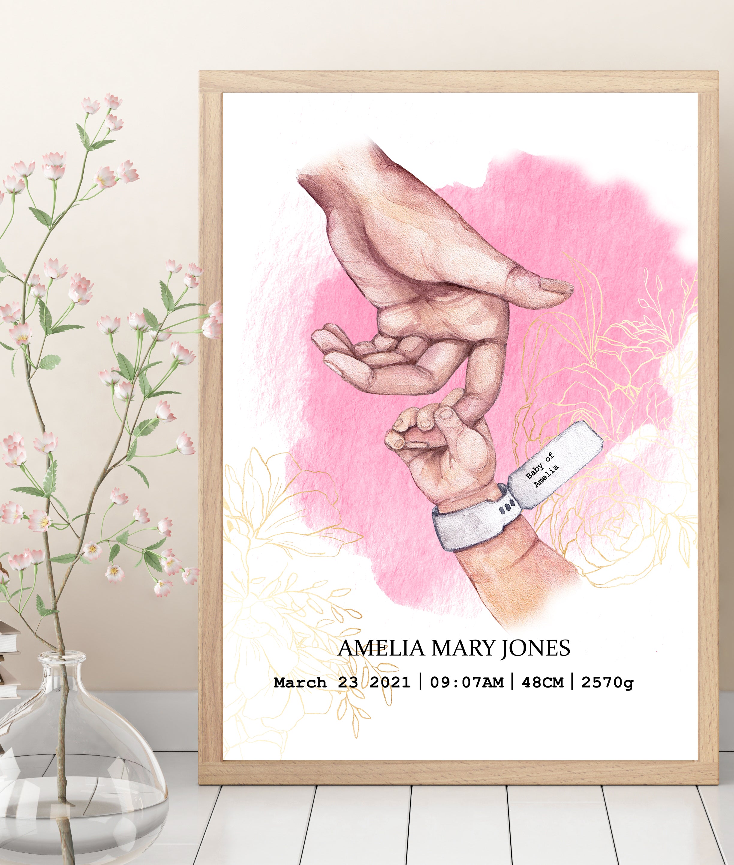 SINGLE MUM and Baby Birth Details print