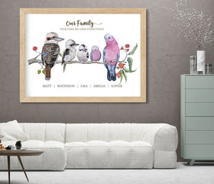 Personalised BLENDED BIRDS FAMILY Prints