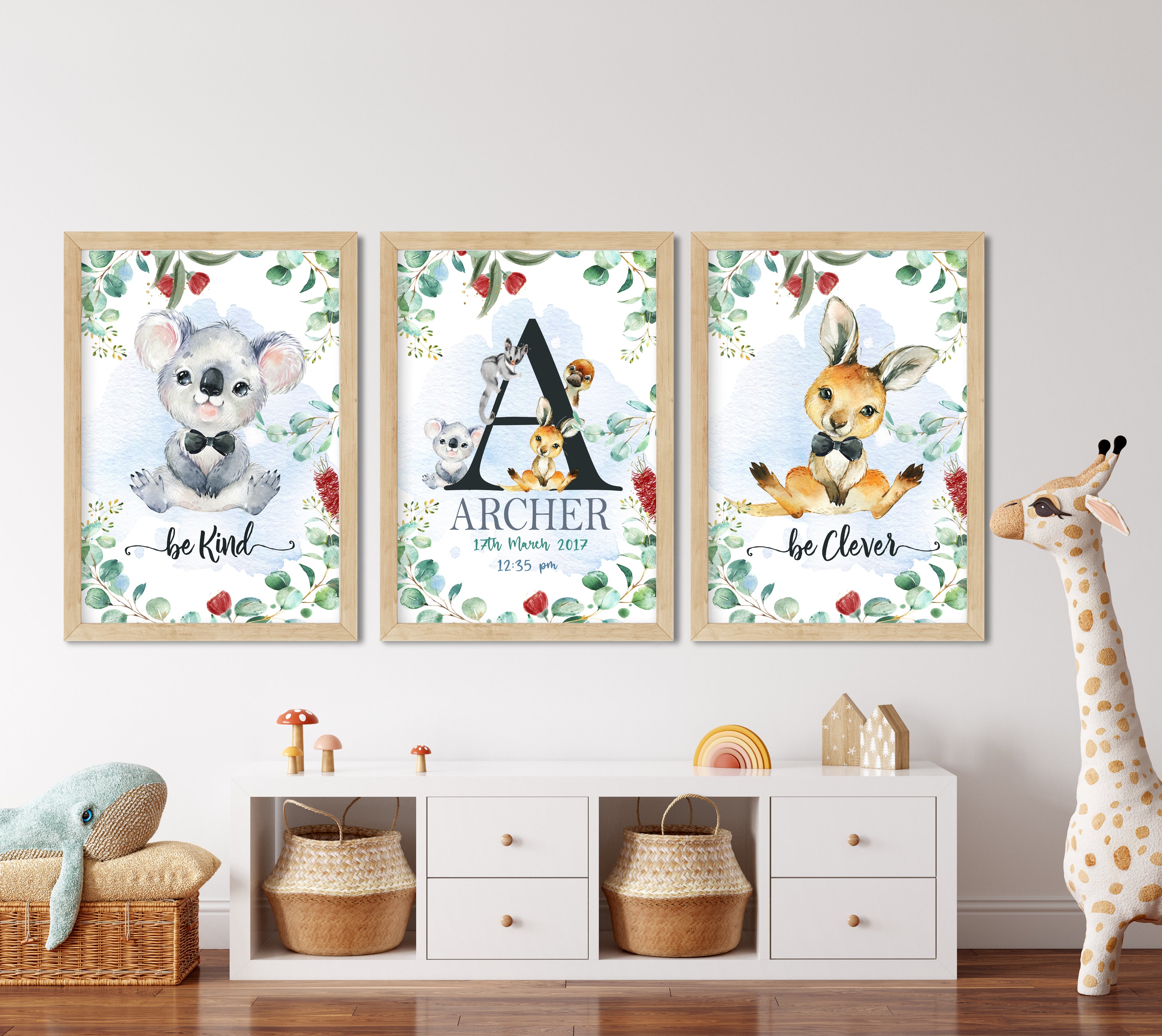 Australian Native Animals (Set of 3 Prints)