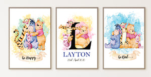 Winni the Pooh (Set of 3 Prints) Unisex Design