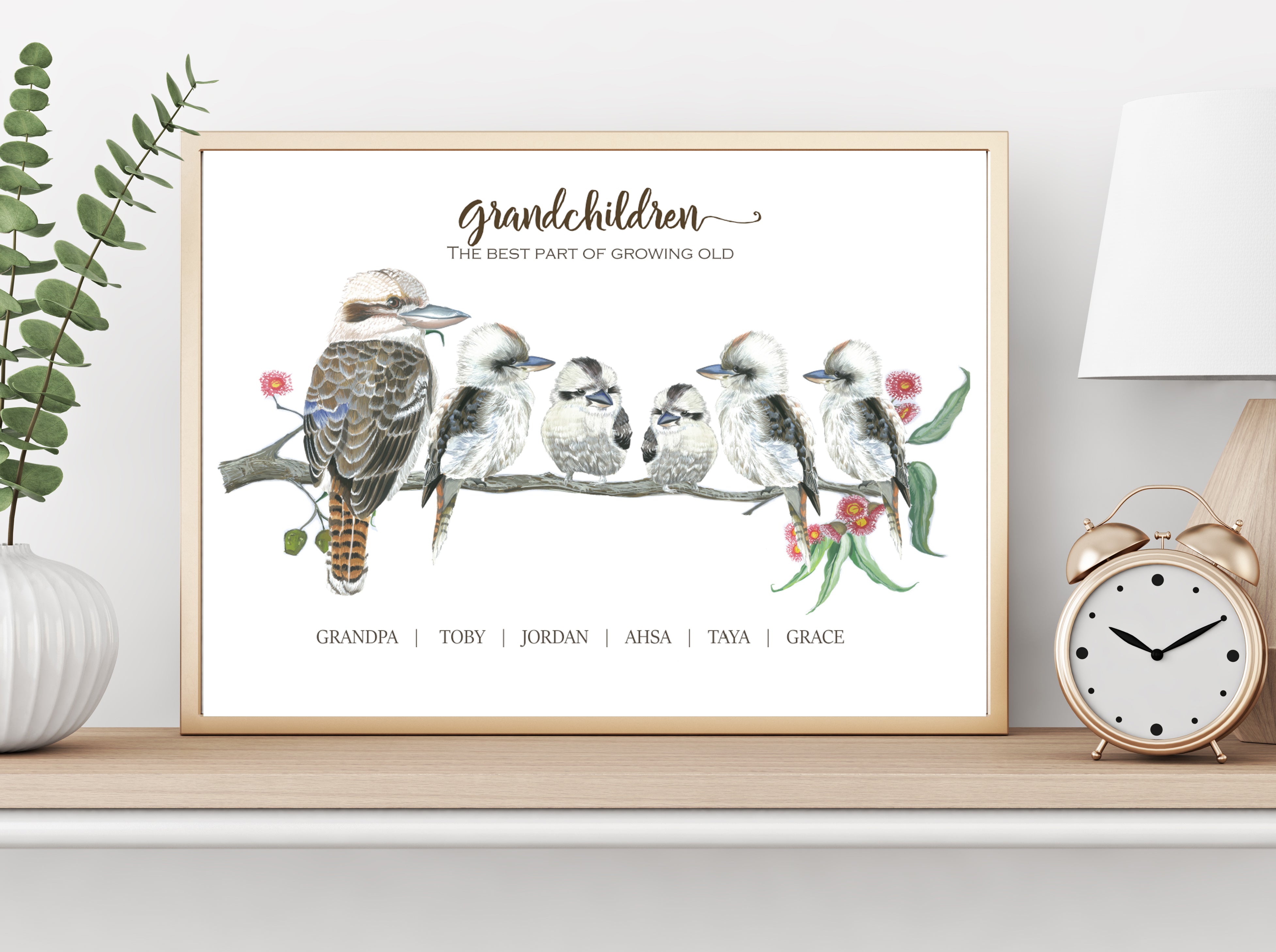 Personalised KOOKABURRA GRANDCHILDREN Prints