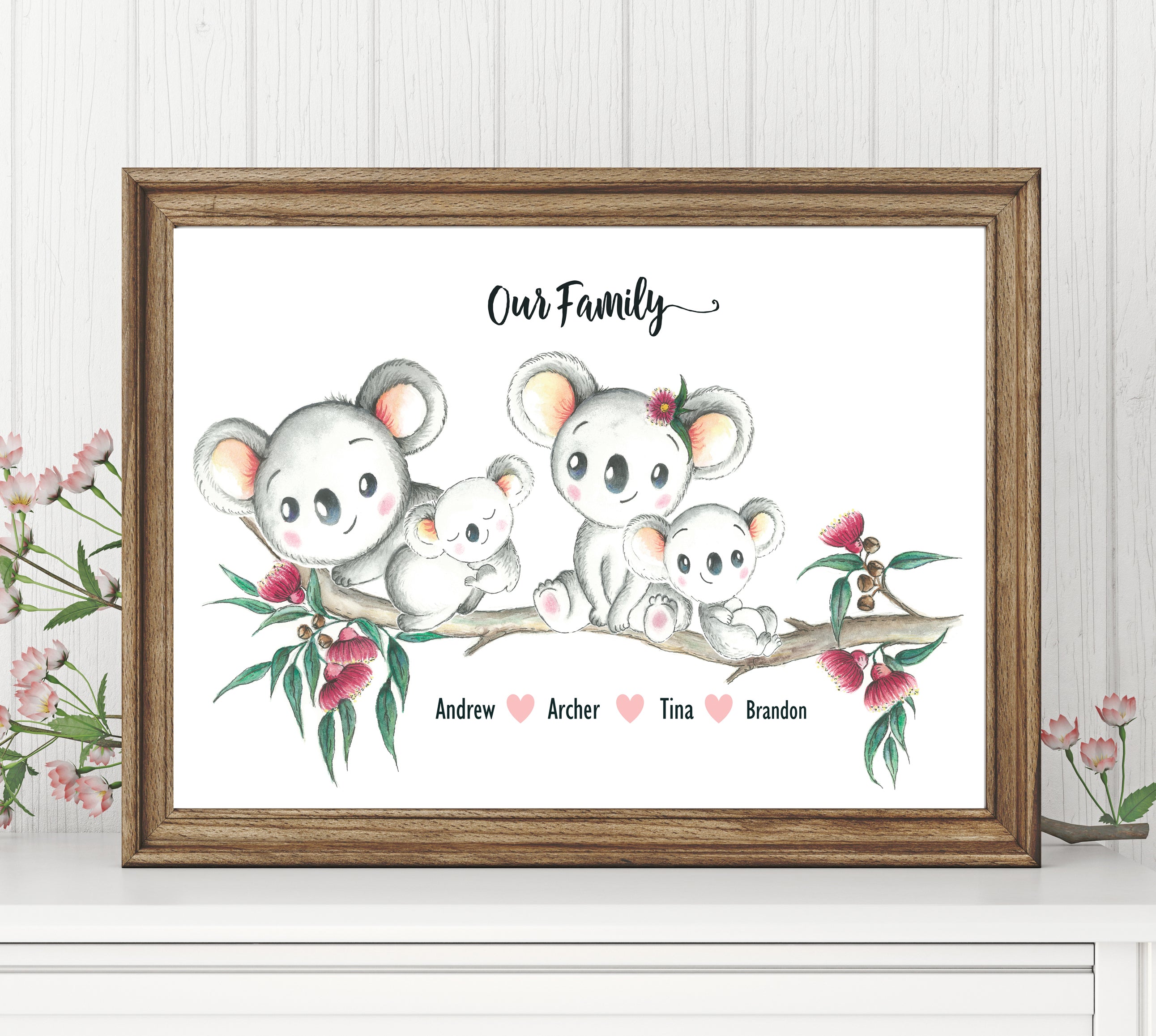 Personalised KOALA FAMILY Prints